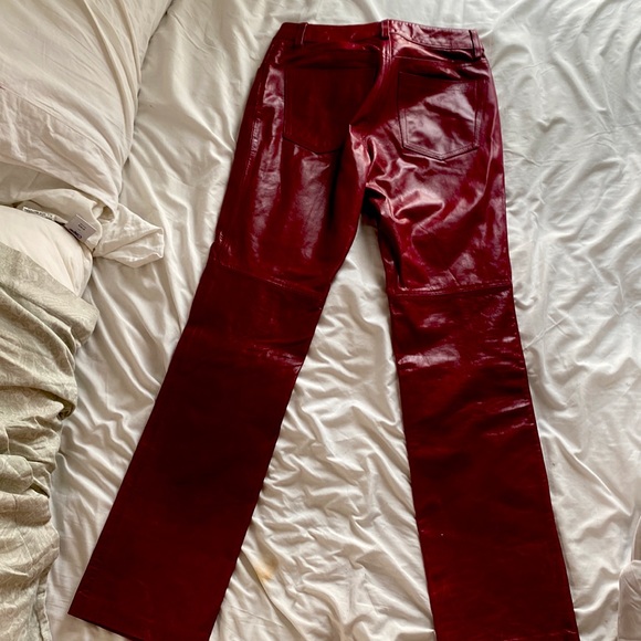 GAP Vintage women’s bootcut real red leather pants - Picture 2 of 3